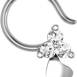18k (750) White Gold and Diamond Nose Ring-image-49