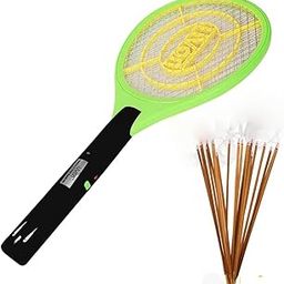 Kimloo Premium Mosquito Killer bat Electric Rechargeable swatter Killing Racket/Zapper Insect Killer (Multi Color) (Mosquito bat-1Pcs with agarbatti-0