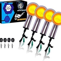MOTO GENIUS Premium LED Turn Signal Indicators for RE Hunter 350, Meteor 350, Super Meteor 650, Shotgun 650 Motorbike | Waterproof, High-Brightness, Plug & Play (Set of 4) (Chrome)-image-23