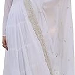 Women's Tiered Georgette Sequins Embroidered Work Anarkali Gown and Dupatta-picture-14