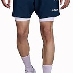2 in 1 Compression Shorts for Men for Gym, Sports, Running & Cycling Activities with Pocket Laser Shorts-2