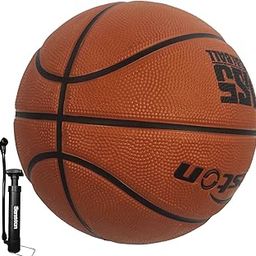 Senston Size 7 Basketball PU Leather Indoor/Outdoor Cement Court & Monsoon Use Dust-Proof Grip | with Pump & Needle (New Brown, Size 7)-image-9