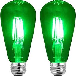 Vintage Edison LED Filament Decorative Bulb (4 Watt) E26/E27 Screw Holder Base, Clear Glass, GREEN LIGHT (PACK OF 2)-image-31