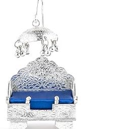 Arya Silver Plated SINGHASAN with Chatri Puja Samagri Kit for Daily Worship, Diwali, Navratri & Gifting, Decorative,Temple-image-94