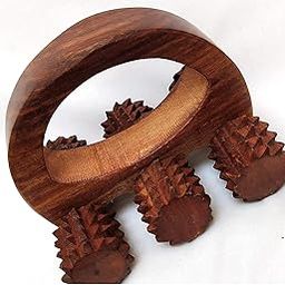 Antlantic Wood Store acupressure back massager back pain relief massager multi purpose body massager of 6 massage roller in pure shisham wood (size 5 inch x 4 inch)-image-32