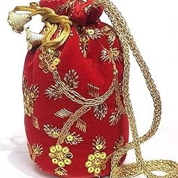 Ethnic Potli Bags for Women Handbag Wristlets Batwa Bag Embroidered Poteli-image-29