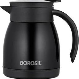Borosil Stainless Steel 500ml Teapot with Handle | Double Wall Vacuum Insulated Thermosteel Carafe | BPA Free Jug for Tea/Coffee & Juice | 12 Hours Hot & 14 Hours Cold | 1 Year Warranty, Black-image-55