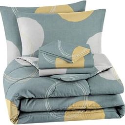 VAS COLLECTIONS 350TC Floral Cotton AC Comforter Set King Size Double Bed with 1 Flat bedsheet & Two Pillow Covers, 4 Pieces Bedding Set (90x95 inches - Grey & Whites)-21