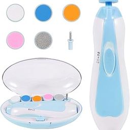 KriVat Baby Nail Trimmer Electric 6-in-1 Set for Kids Safe Effective Baby Manicure for Newborn Infant Toddler or Adults Toes and Fingernails, Kids Nail Care (Multi-Color-Pink+Blue) Pack of 1 (Blue)-image-29