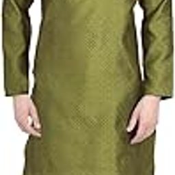 Knee Length Solid Kurta & Pyjama for Men | Silk | Long Sleeve | Ethnic Wear for Men | Party and Weeding wear Kurta Set-image-36