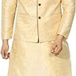 men's Silk Blend Kurta Pejama & Waistcot Set-image-16