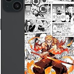 AtOdds Mobile Skin Sticker Wrap | Compatible for iPhone 15 | Scratchproof Matte Finish | Full Coverage for All Sides & Camera Protection (rengoku)-picture-31
