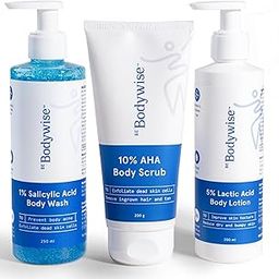 Be Bodywise Strawberry Skin Pack | With 1% SA Body Wash, 5% Lactic Acid Body Lotion & 10% AHA Scrub | Exfoliates, Reduces Body Acne, Uneven Skin Texture | 650ml-7