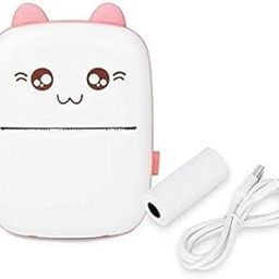 Brazik Mini Wireless Bluetooth Mobile Printer - Pocket Thermal Printer for Picture, Photo, Label, Memo - Paper Printer with USB Cable for Study/Android/iOS Smartphone - Pink-21