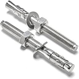 Standard Fasteners for Heavy-Duty Zinc Wedge Anchors for Cement and Concrete Wedge Type Fully Threaded Design Expansion Zinc Plated Anchor Bolts (Pack of 10pcs)(10X75)-picture-9