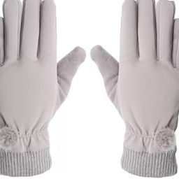 Waterproof Touch Screen Women Gloves Fur Inside for Snow, Trekking, Riding, Excersise etc. with Elastc Cuff for Women (GREY)-image-84