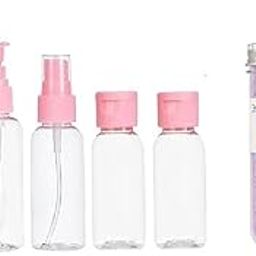6-Piece Travel Toiletry Kit (Pink) & 2-Flower Design Tube Paper Soap – Refillable Mini Bottles, Leakproof Compact Travel Set for Women & Men, Airplane, Gym, Camping, School Kids (Pack of 8)-image-46
