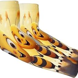 Bee Brothers Pattern Men's and Women's Sunscreen Sleeves Cartoon Bee Print Compression Arm Sleeves - UV, Tattoo Coverage-image-64
