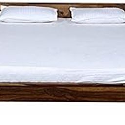 AMGD HAND ARTS Solid Sheesham Wood Low Height King Size Bed Without Storage | Wooden Double Bed | Low Floor/Lying/Rise/Level/Profile Cot Bed for Bedroom Furniture | Rosewood, Provincial Teak Finish-image-75