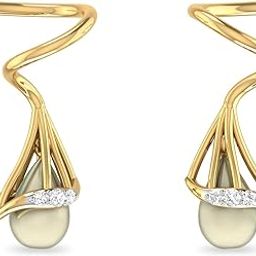 pc jeweller The Maylin 18k Yellow Gold and Diamond Stud Earrings for Women-picture-30