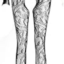 Women's Polymide and Elastane Full Net Body Stocking Plus Size Black-image-45