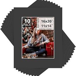 Mat Board Center, Pack of 10, 16x20 for 11x14 Black Color Mats - Bevel Cut, Acid Free, 4-ply Thickness, White Core - for Pictures, Photos, Framing-image-35