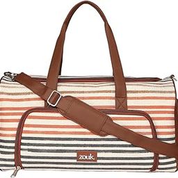Weekender Duffle Bag | Travel Bag with Shoe Compartment & Trolley Sleeve | Spacious, Foldable, Lightweight Duffel for Men & Women | Water-Resistant | Qutub Stripes-image-3
