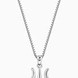 925 Silver Trident Pendant with Box Chain For Him| Necklace to Gift Men & Boys | With Certificate of Authenticity and 925 Stamp | 6 Months Warranty-image-75