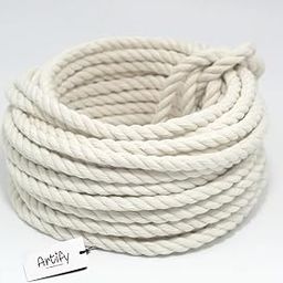 Artify | 3ply Twisted Macrame Cord (7mm, 10 Meter) | Cotton Rope for Wall Hanger and Other Craft and DIY Projects - Off White-3