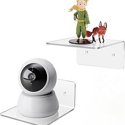 Plexify 2-Pack Wall Shelves Small Adhesive Floating Shelves Acrylic Hanging Shelves Display Ledges with Screw and Anchor (Clear) (2, Square) (Pack of 2)-image-89