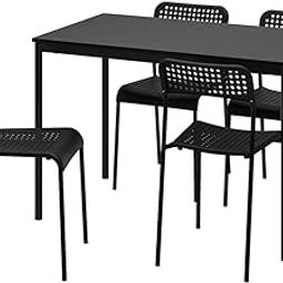 MARIAS KOMMERCE SANDSBERG/ADDE Table and 4 Chairs, Black/Black, 110x67 cm (43 1/4x26 3/8 ")-image-59