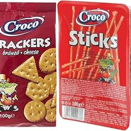 Croco Salted Sticks And Croco Cheese Crackers Crackersbage, Chips,Pretzels,Snacks, Premium Baked Crackers 100gm Each Set of 2-image-22
