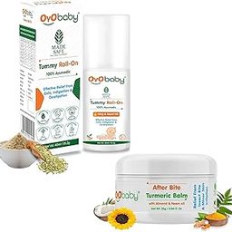 OYO BABY Tummy Roll On 40ml for Gastric & Colic Relief | After Bite Turmeric Balm 25g - 100% Ayurvedic, Insect & Mosquito Bite Protection-7