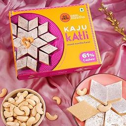 GO DESi - Premium Kaju Katli | 61% Cashews | Cashew Sweet | Indian Mithai | Sweets Gift Pack | 200 grams-image-8