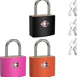 Hetkrishi TSA Approved Brass Key Lock/Padlocks with 2 Keys for Travel Luggage Suitcase Bag (Multicolour) - Set of 3-image-35