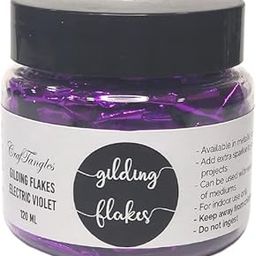 CrafTangles Gilding Flakes (120 ml) - Electric Violet, for resin, gilding, high shine, does not darken, works with gilding glues-image-94
