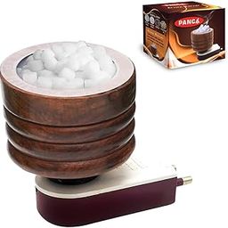 PANCA Kapoor Dani Camphor Diffuser for Home Bakhoor Burner Kapoor Diffuser (Wood, Cylindrical, Brown)-0