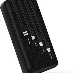 Callmate 20000mAh Power Bank, 15W Fast Charging| Buit-in 4-in-1 Cables | 4 Output Ports and 3 Input | Digital Display |LED Torch|for iPhone, Smartphones (15 W, Fast Charging) (Black, Lithium Polymer)-15