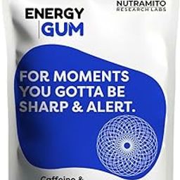 Energy Caffeine Gums by Nutramito (45 Gums) - L-theanine + Natural Caffeine - Energy & Focus Supplement for Women & Men - Mint Flavor | 45 Gums-23
