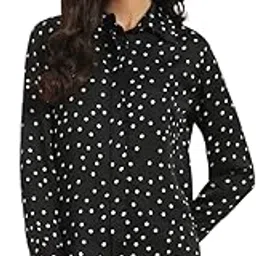 cantabil Women's Polka Dot Full Sleeve Spread Collar Casual Top (P_LTOP00093)-picture-27