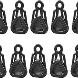meadawgs Meadawgs® 10Pcs Tarp Clamp Tent Wind Rope Clips Hangers Survival Emergency Grommet Black Triangle Clip-picture-30