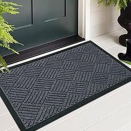 Luxe Home Line Rubber Coir Door Mat Anti Slip Doormat for Indoor and Outdoor (Grey, 45cm x 75cm)-image-65