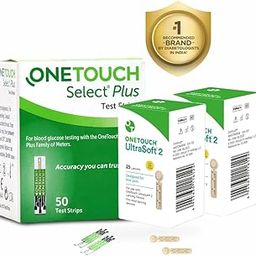 Onetouch Select Plus Test Strips | Pack Of 50 Strips With 50 Onetouch Ultrasoft 2 Lancets | Blood Sugar Test Machine Testing Strips | For Use With Onetouch Select Plus Simple Glucometer.-2