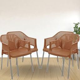 ITALICA Plasteel Arm Chair for Home, Office, Living Room/Matte Finish Plastic Outdoor Chair/Patio Chairs for Balcony | Suitable for Indoor & Outdoor (1209, Camel, Set of 6 Chair, KFE)-image-36