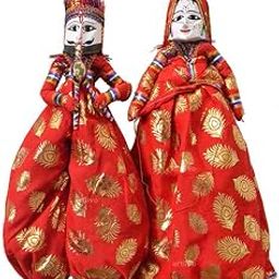 SM Creations Set of 5 Pair Rajasthani Handmade Puppets, Katputli for Wedding Party Decoration, Mehandi Party ,Mela Theme, Village Theme and Event Party Decoration Item.-picture-18