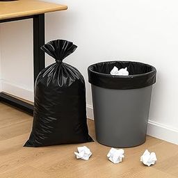 GRETZOMALL Black Garbage Bags Medium 90 Pcs | 90 Pcs x Pack of 3 Rolls | 19 x 21 Inch | Dustbin Bags/Trash Bags/Dustbin Covers for Wet and Dry Waste (3)-image-2