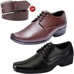 Latest Trendy Formal Shoes/Party Shoes/ 2 Shoes Combo with Free Belt for Men and Boys -P2599-image-43