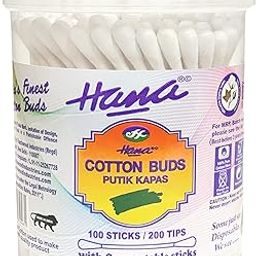 HANA COTTON BUDS ARE MADE WITH COMPOSTABLE PAPER STICKS 100 STEMS/200 TIPS (PACK OF 2) ROUND JAR-image-65