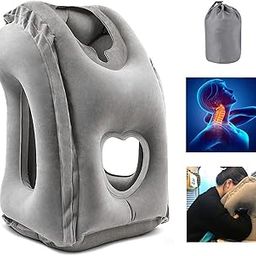 HOMURY Inflatable Travel Pillow Neck Pillow Inflatable Pillow Portable Travel Pillow Neck Support Pillow Comfortable Supports Head and Chin for Car, Plane, Train Train, Camping, Travel-image-28