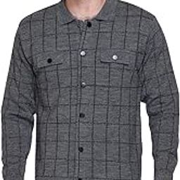 Woollen Knitted Front Open Jacket Sweater for Men with Pockets-image-1